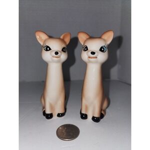 Reproduction Ceramic Deer Pair Salt and Pepper Shakers‎